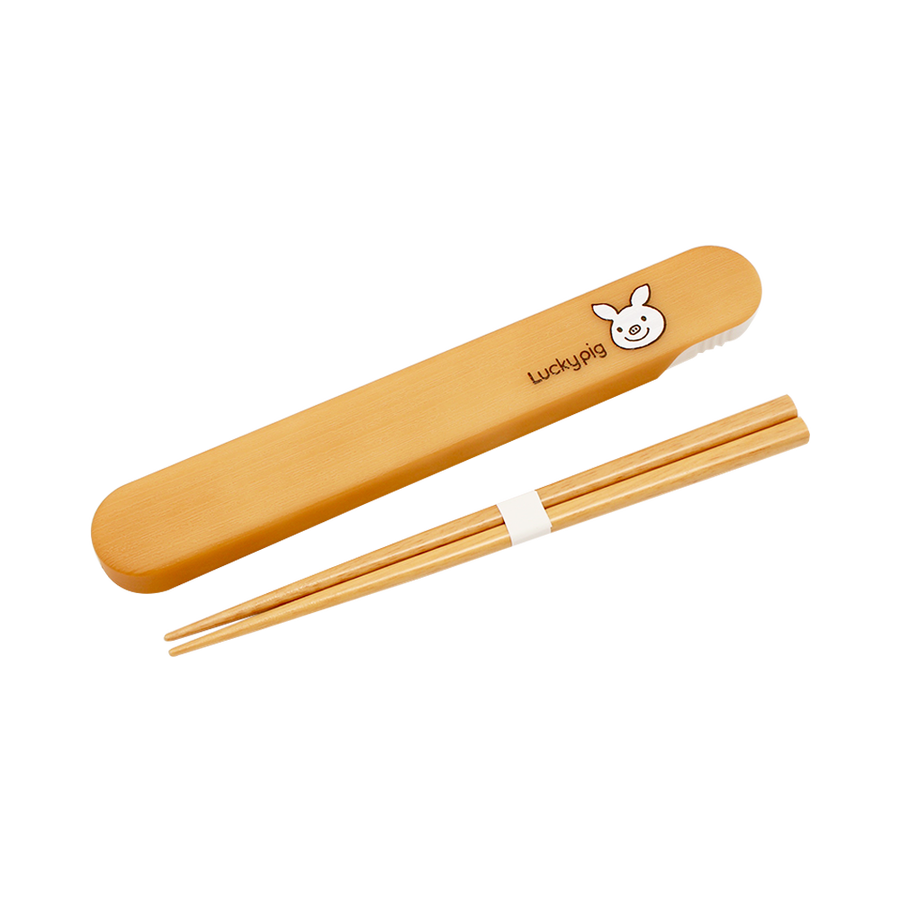 luckypig home 小猪图案筷子&筷子盒套装 1套