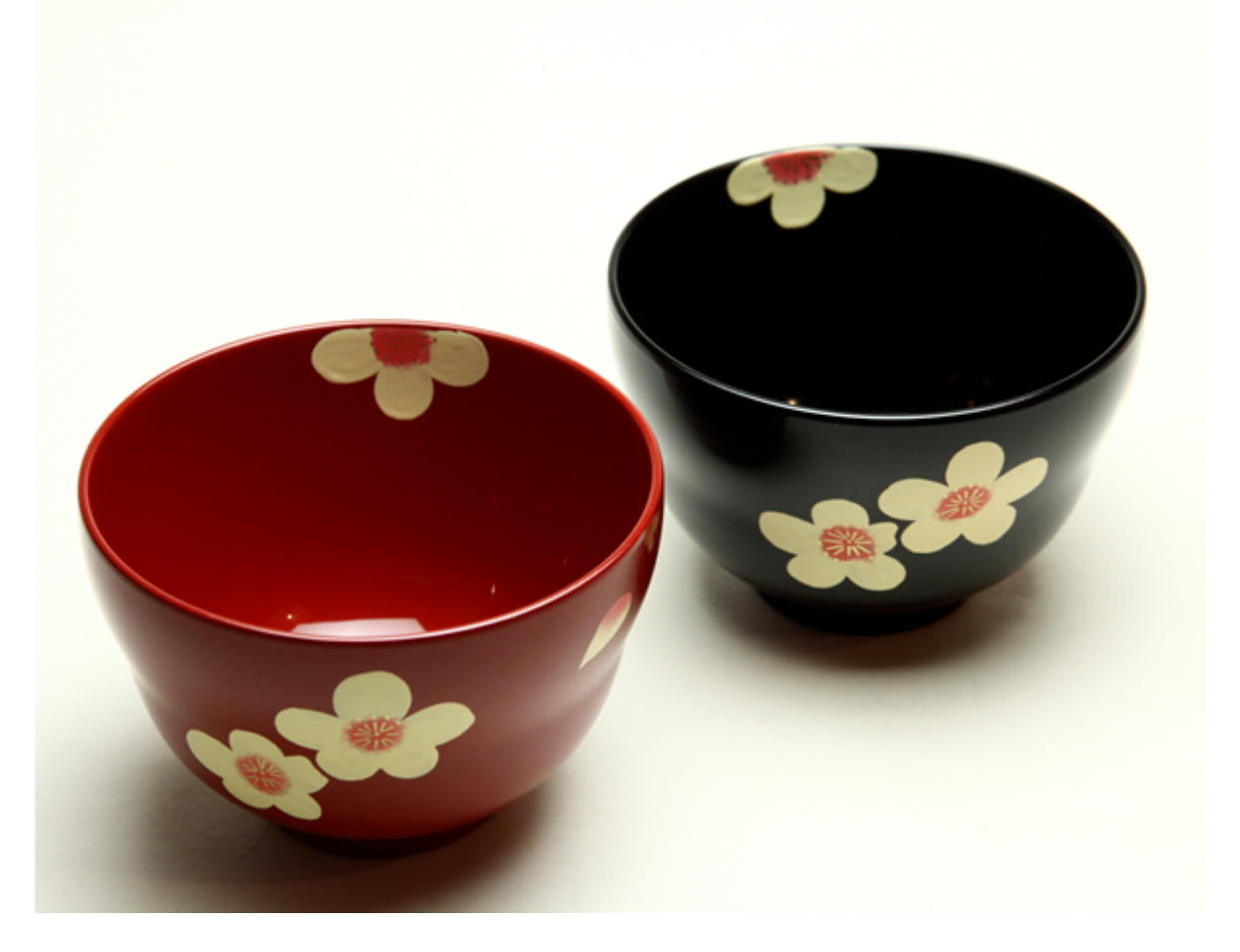 越前漆器梅花图案球型日式汤碗_越前漆器厨具餐具餐具_豌豆公主