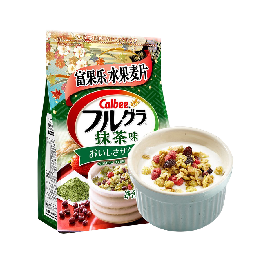 calbee 卡乐比 富果乐水果麦片 即食谷物 抹茶味600g