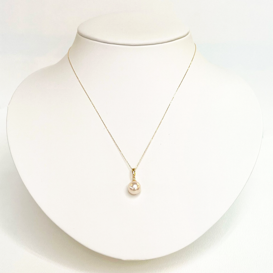 珍珠会馆 akoya珍珠圆润闪亮单珠k18g项链 8.0918.5mm 1条