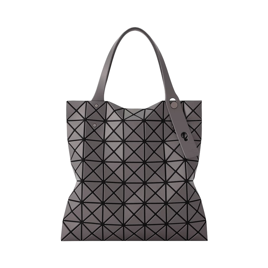 issey miyake 三宅一生 platinum matte 磨砂哑光7×7格手提包 炭灰色