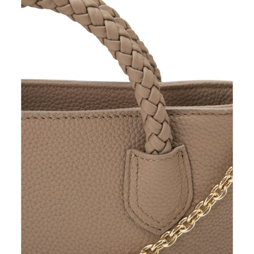 TREASURE TOPKAPI 收缩皮革网格手柄钱包手机肩背手提包 灰褐色