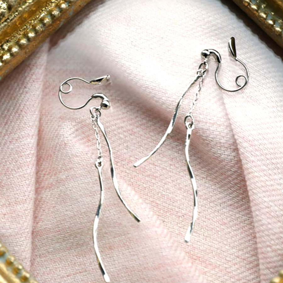 自营colleca la 金属螺旋耳夹 银色