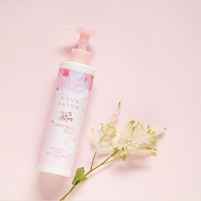 aqua savon 20s樱花限定 多效全身用保湿乳霜 樱花香 230g
