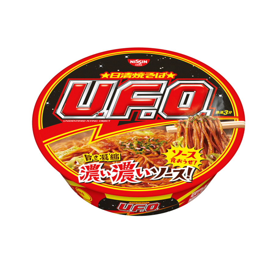 nissin 日清ufo飞碟 猪肉卷心菜浓郁酱汁炒面杯面 128g/盒x3(一件包邮